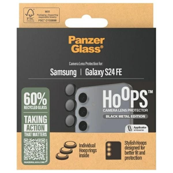 PanzerGlass Hoops Camera Sam S24 FE S721 czarny/black 1464 camera lens protector hoop optic rings