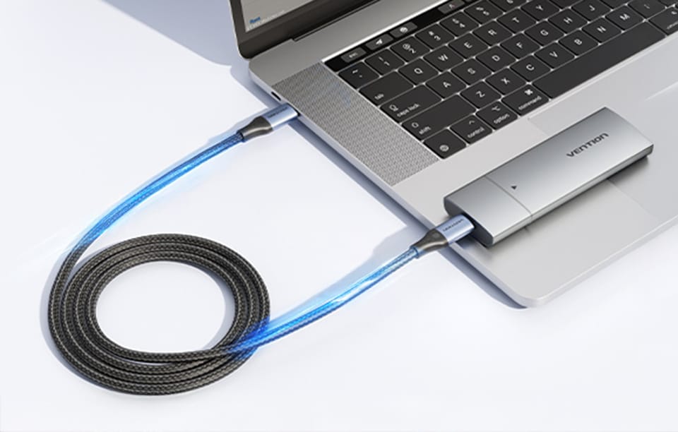 Kabel USB-C do USB-C 240W Vention TAVHF USB 4.0 5A 1m 40Gbps (szary)