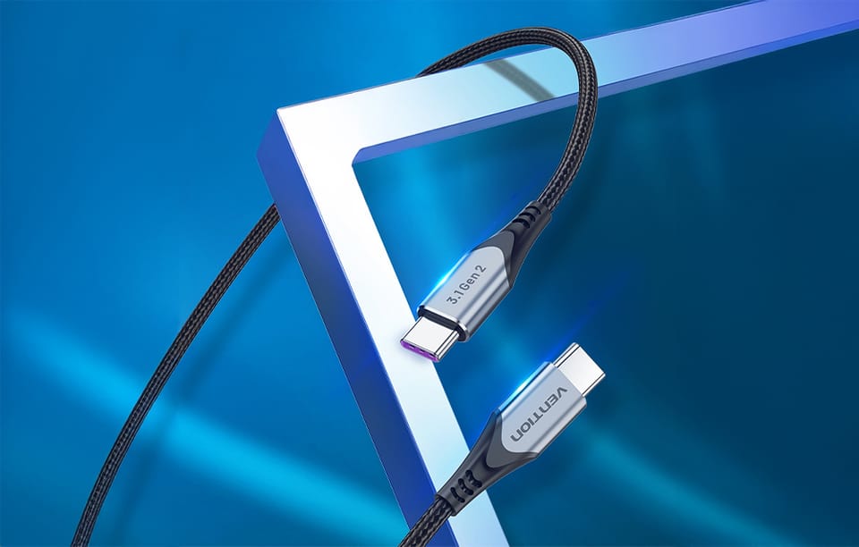 Kabel USB-C do USB-C 100W Vention TAHHD 5A 0.5m USB 3.1 Gen2 4K (szary)