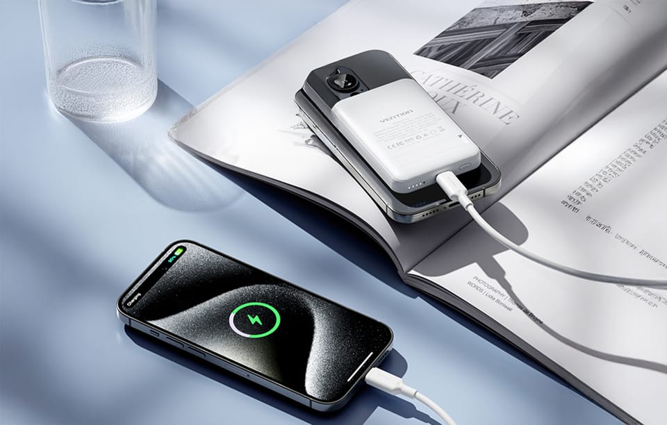 Powerbank magnetyczny 5000mAh Vention FHSL0 20W (niebieski)