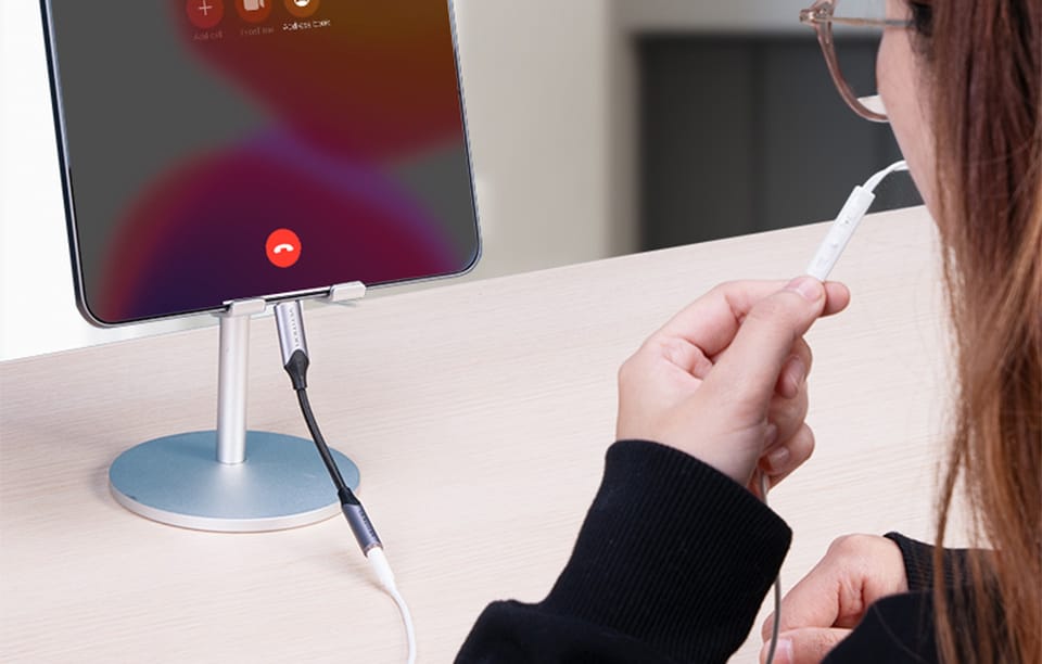 Adapter Vention BGMHF USB-C M do 3.5mm Jack 1M (szary)