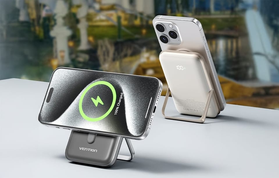Magnetyczny Powerbank Vention FHNW0 20W, 10000 mAh (biały)