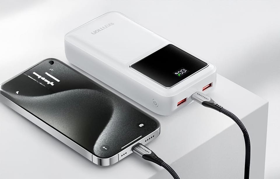 Powerbank Vention FHMB0 30000 mAh, 22,5 W (czarny)