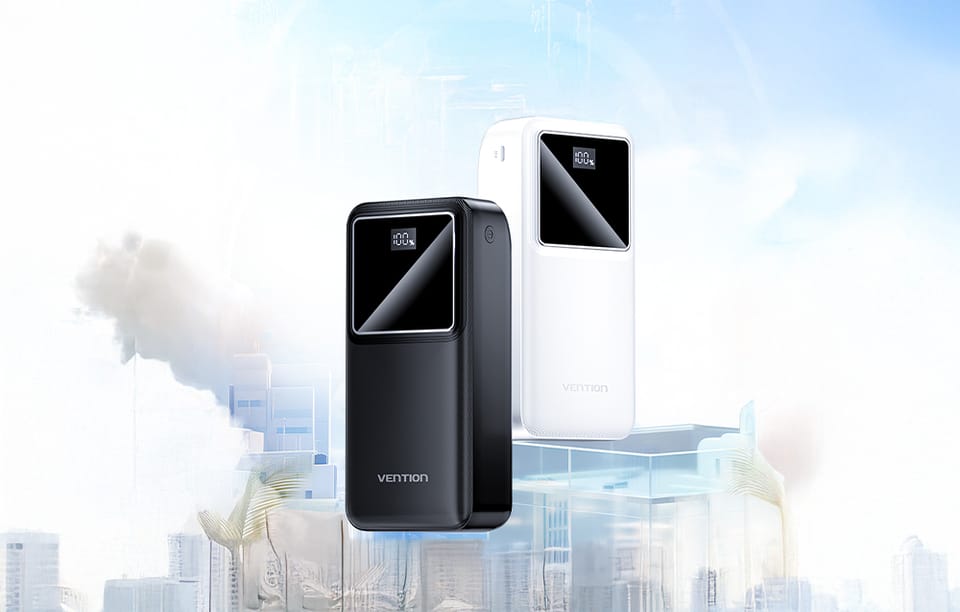 Powerbank Vention FHMW0 30000 mAh, 22,5 W (biały)