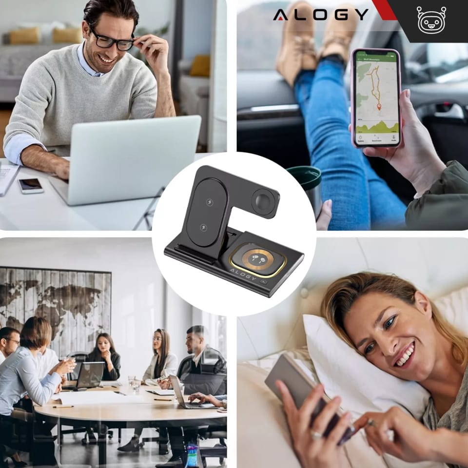 Ładowarka bezprzewodowa dla Samsung: Stacja ładowania bezprzewodowa 3 w 1 do Samsung Galaxy Watch 7/6/5/4/3 Pro Classic, Galaxy Buds do S25 Ultra, S24 , S23, S22, S21, S20, Note 20/10, Z Fold