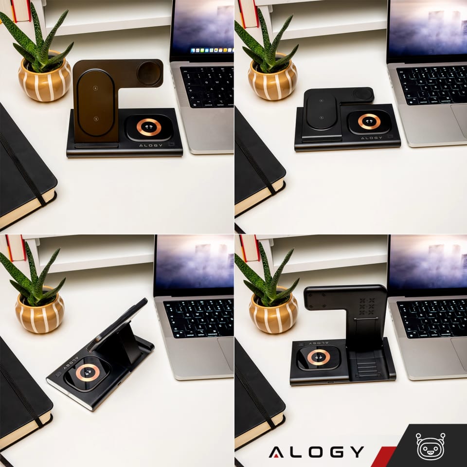 Ładowarka bezprzewodowa dla Samsung: Stacja ładowania bezprzewodowa 3 w 1 do Samsung Galaxy Watch 7/6/5/4/3 Pro Classic, Galaxy Buds do S25 Ultra, S24 , S23, S22, S21, S20, Note 20/10, Z Fold