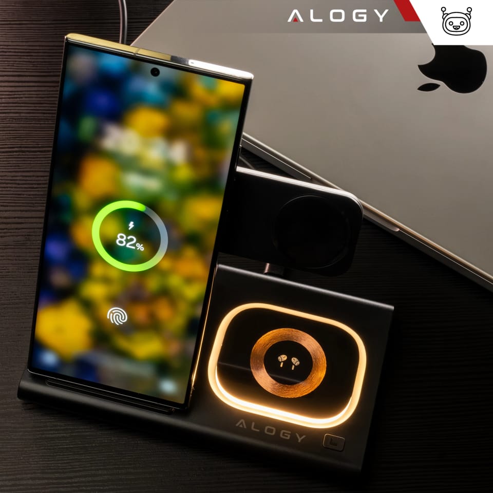 Ładowarka bezprzewodowa dla Samsung: Stacja ładowania bezprzewodowa 3 w 1 do Samsung Galaxy Watch 7/6/5/4/3 Pro Classic, Galaxy Buds do S25 Ultra, S24 , S23, S22, S21, S20, Note 20/10, Z Fold