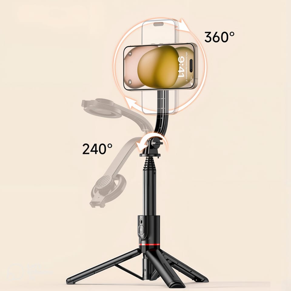 Selfie stick kijek Statyw Tripod uchwyt magnetyczny do telefonu zdjęć + Pilot Bluetooth Yesido SF19 Magnetic czarny