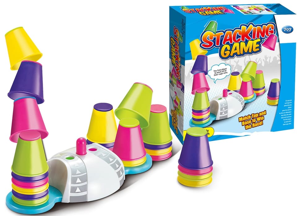 Edukacyjna gra zręcznościowa "Stacking Game", Zbuduj wieżę, Układanka, Kolorowe kubeczki