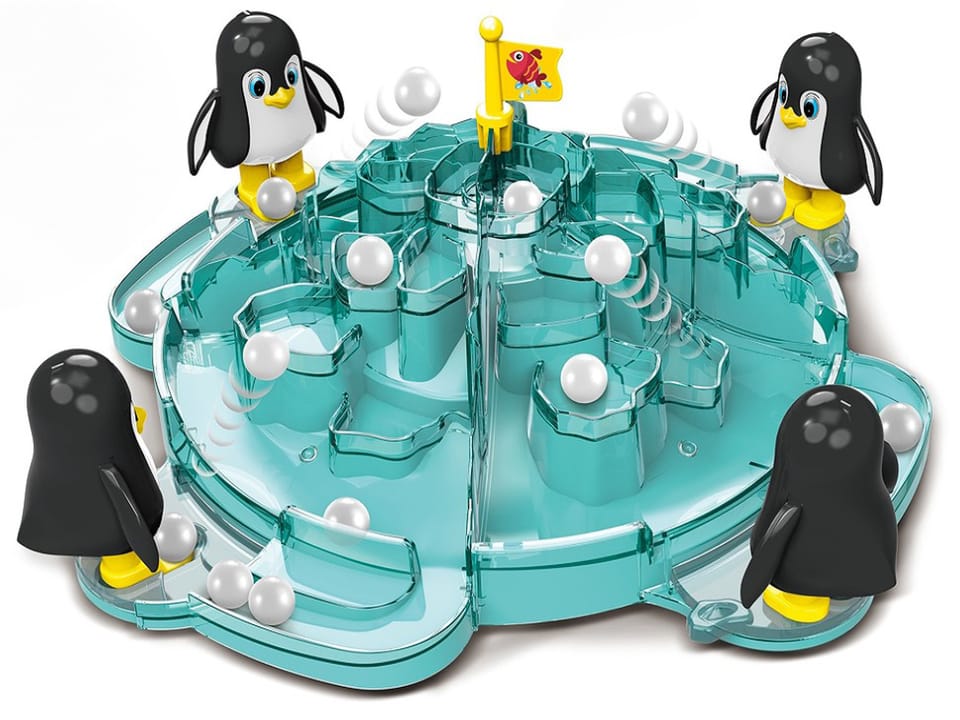 Rodzinna gra zręcznościowa, planszowa PINGWINKOWE PIŁKARZYKI, Piłka nożna "Penguins, Set, Go!"