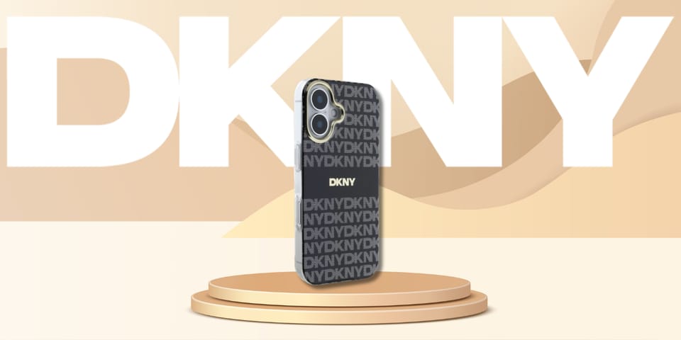 DKNY DKHMP16SHRHSEK iPhone 16 6.1"        czarny/black hardcase Repeat Texture Pattern With Stripe