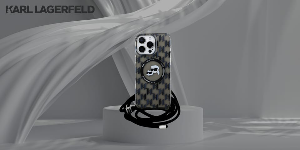 Karl Lagerfeld KLHMP16XHCKCKLCK iPhone    16 Pro Max 6.9" czarny/black hardcase IML Crossbody Monogram Karl & Choupette Head MagSafe