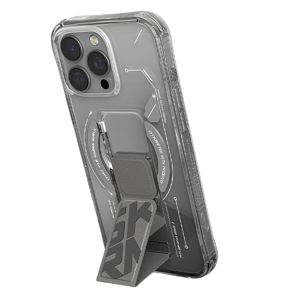 Skinarma etui Helio iPhone 16 Pro 6.3"   Magnetic Charging + Grip Stand titanium