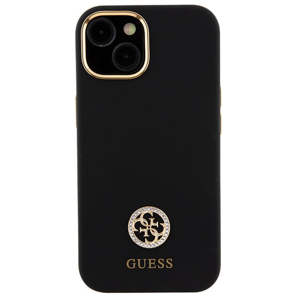 Guess GUHCP15SM4DGPK iPhone 15 / 14 / 13 6.1" czarny/black hardcase Silicone Logo Strass 4G