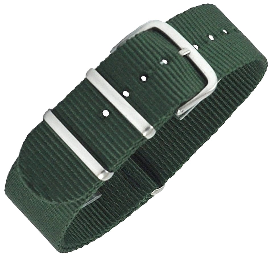 Pasek do zegarka 22mm Parciany Nato zielony