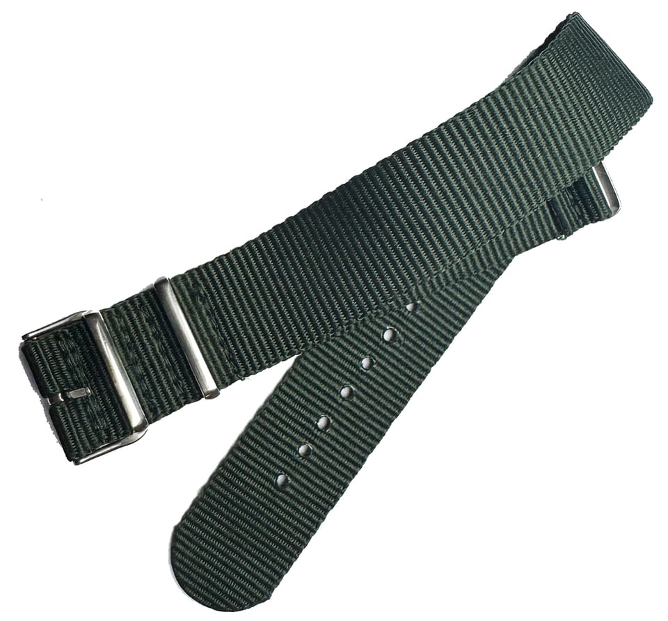 Pasek do zegarka 22mm Parciany Nato zielony