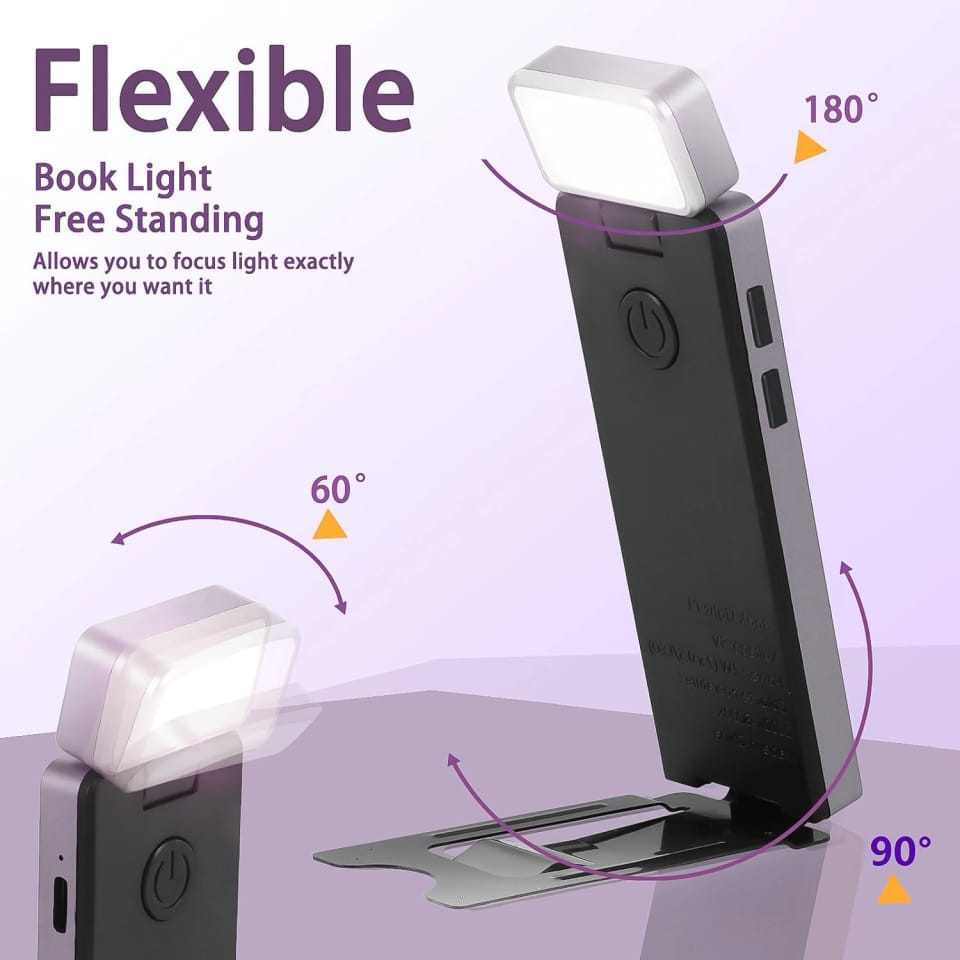Lampka LED do czytania Alogy Clip Lamp Lampa z klipsem do książki na książkę 15 trybów akumulator Szara