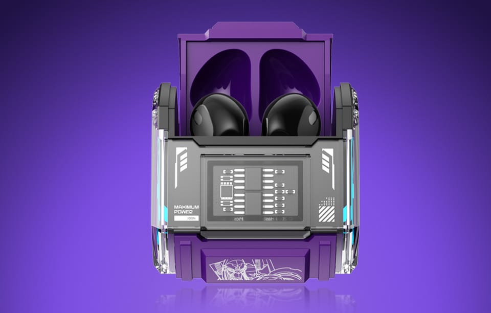 Słuchawki TWS Transformers MG-C03 Bluetooth 5.3, 13mm, 5h, Fioletowe