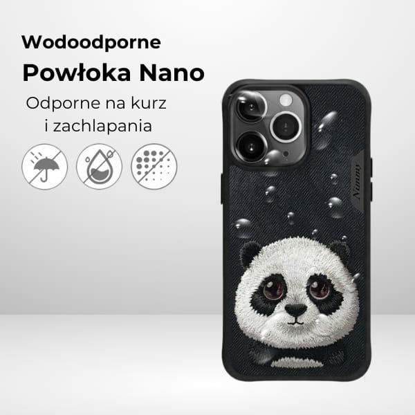 Nimmy etui iPhone 15 6.1" czarny/black   Big Eyed Pet 2.0 Panda