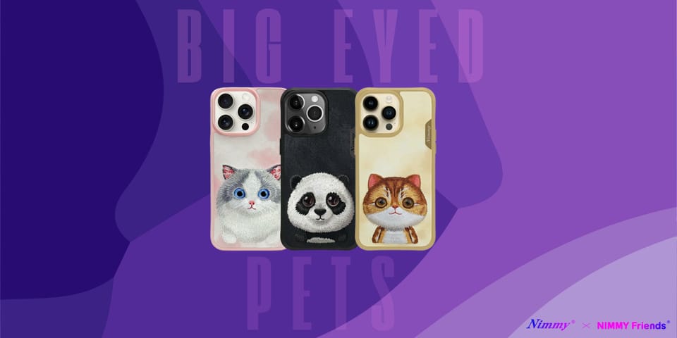 Nimmy etui iPhone 15 Pro 6.1" khaki Big  Eyed Pet 2.0 Cat