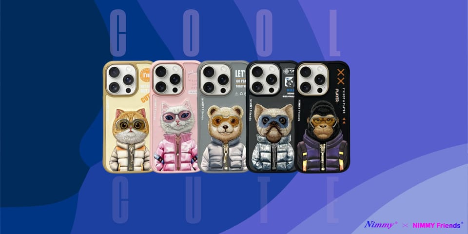 Nimmy etui iPhone 16 Pro Max 6.9"        szary/gray Cool&Cute 2.0 Bear