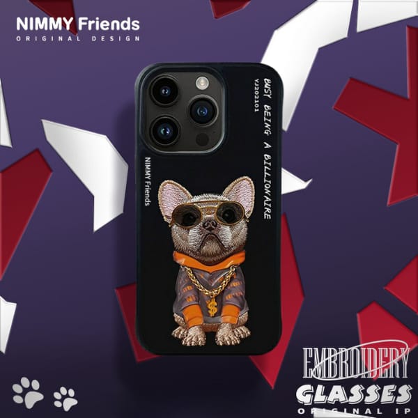 Nimmy etui iPhone 15 6.1" czarny/black   Glasses Cool Dog