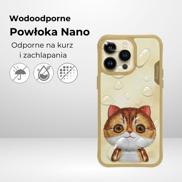 Nimmy etui iPhone 15 Pro 6.1" khaki Big  Eyed Pet 2.0 Cat