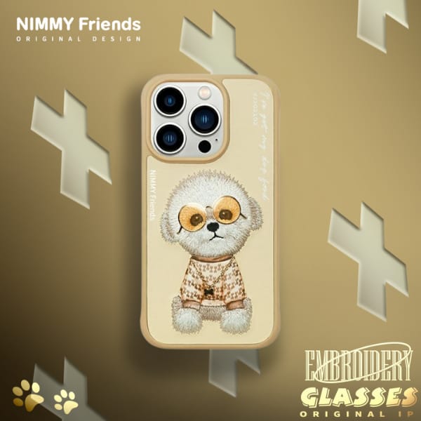 Nimmy etui iPhone 15 Pro Max 6.7" khaki  Glasses Cool Dog