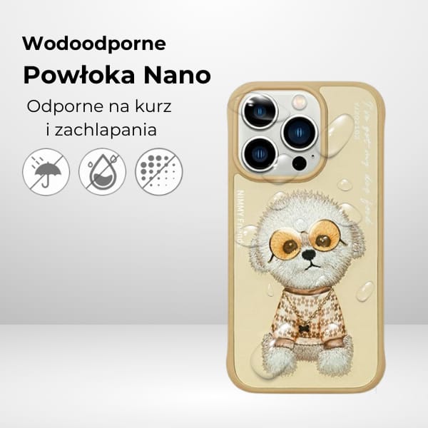 Nimmy etui iPhone 15 Pro Max 6.7" khaki  Glasses Cool Dog