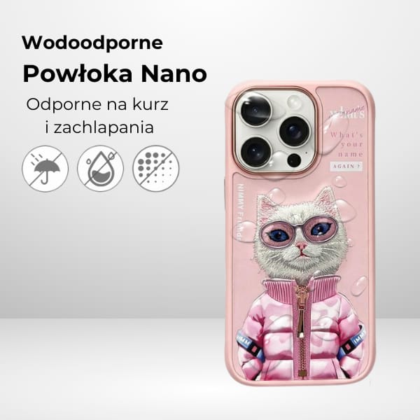 Nimmy etui iPhone 16 6.1" różowy/pink    Cool&Cute 2.0 Cat