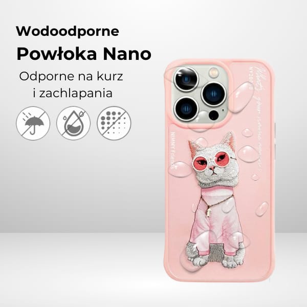 Nimmy etui iPhone 16 6.1" różowy/pink    Glasses Cool Cat