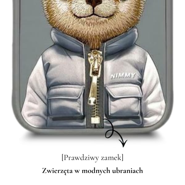 Nimmy etui iPhone 16 Pro Max 6.9"        szary/gray Cool&Cute 2.0 Bear