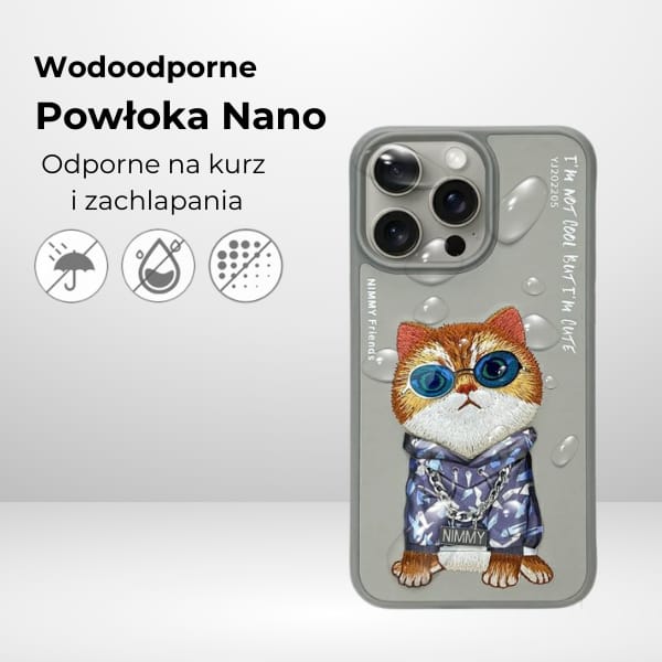 Nimmy etui iPhone 16 6.1" szary/gray     Glasses Cool Cat