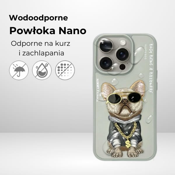 Nimmy etui iPhone 16 6.1" szary/gray     Glasses Cool Dog