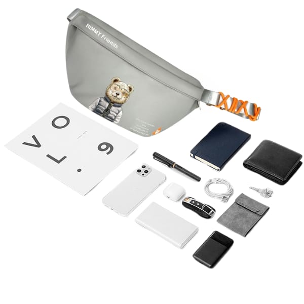Nimmy Nerka na ramię szary/gray          Crossbody Cool&Cute 2.0 Bear