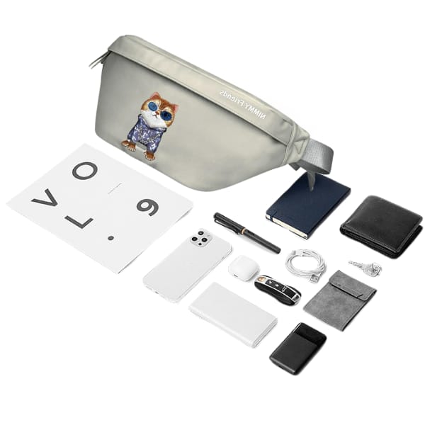 Nimmy Nerka na ramię szary/gray          Crossbody Glasses Cool Cat