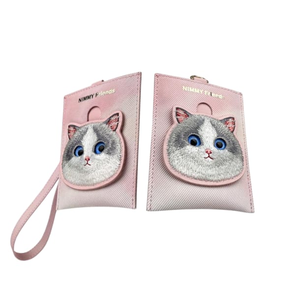 Nimmy portfel na karty różowy/pink Big   Eyed Pet 2.0 Cat