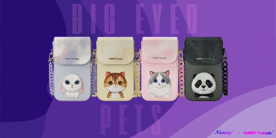 Nimmy torebka na telefon różowy/pink Big Eyed Pet 2.0 Cat