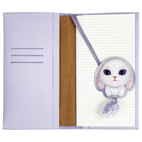 Nimmy Zestaw 2w1 notatnik + długopis     fioletowy/purple Big Eyed Pet 2.0 Rabbit