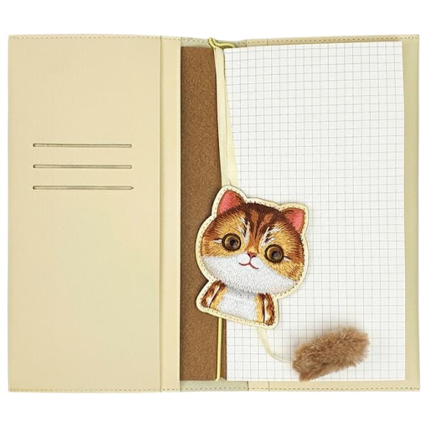 Nimmy Zestaw 2w1 notatnik + długopis     khaki Big Eyed Pet 2.0 Cat