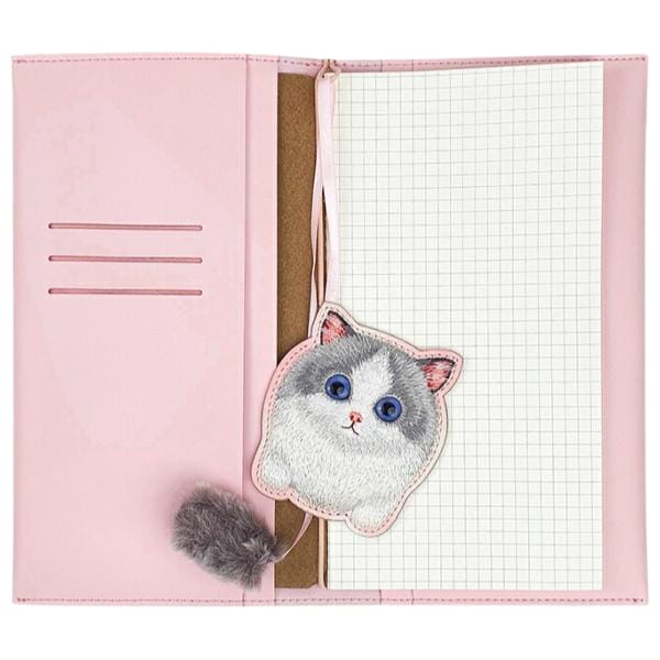 Nimmy Zestaw 2w1 notatnik + długopis     różowy/pink Big Eyed Pet 2.0 Cat