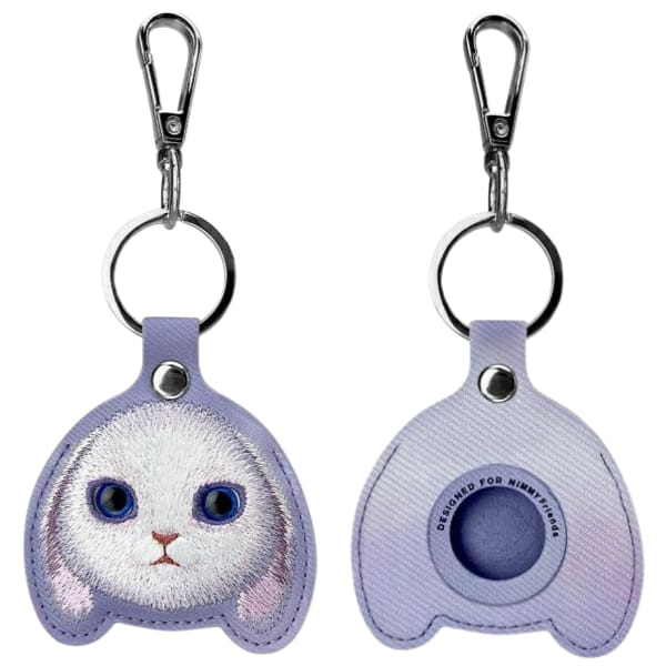Nimmy Zestaw 3w1 torebka na telefon +    portfel + etui na lokalizator fioletowy/purple Big Eyed Pet 2.0 Rabbit