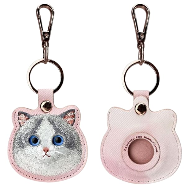Nimmy Zestaw 3w1 torebka na telefon +    portfel + etui na lokalizator różowy/pink Big Eyed Pet 2.0 Cat