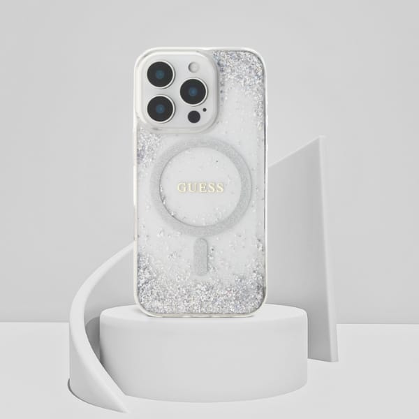 Guess GUHMP16LRGRGES iPhone 16 Pro 6.3"   srebrny/silver hardcase Resin Gradient Glitter MagSafe