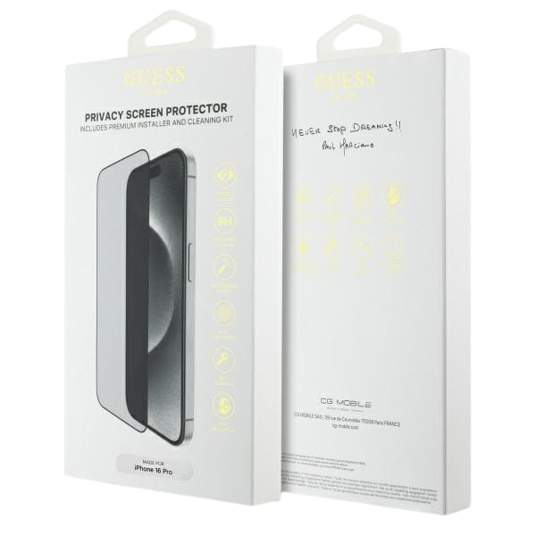 Guess GUTGP16LBOKGCIP iPhone 16 Pro 6.3"  Screen Protector Privacy 2.5D Outline - ochrona wyświetlacza prywatyzująca