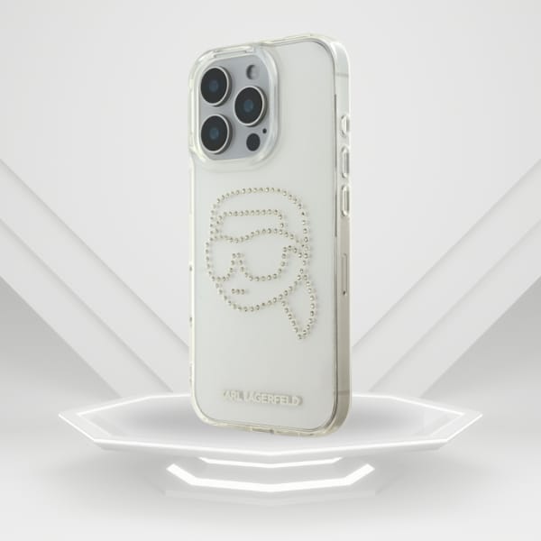 Karl Lagerfeld KLHCP16XHKHDCELT iPhone    16 Pro Max 6.9" przezroczysty/transparent hardcase IML Rhinestones Karl Head