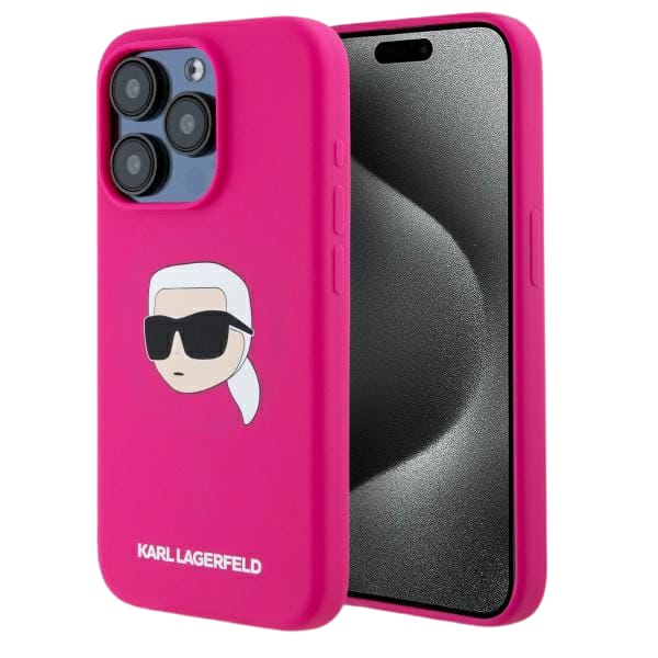 Karl Lagerfeld KLHMP15XSKHPPLF iPhone 15  Pro Max 6.7" fuksja/fuschia hardcase Silicone Karl Head Print MagSafe