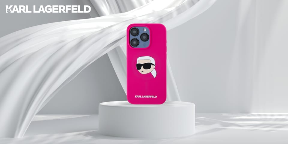 Karl Lagerfeld KLHMP15XSKHPPLF iPhone 15  Pro Max 6.7" fuksja/fuschia hardcase Silicone Karl Head Print MagSafe