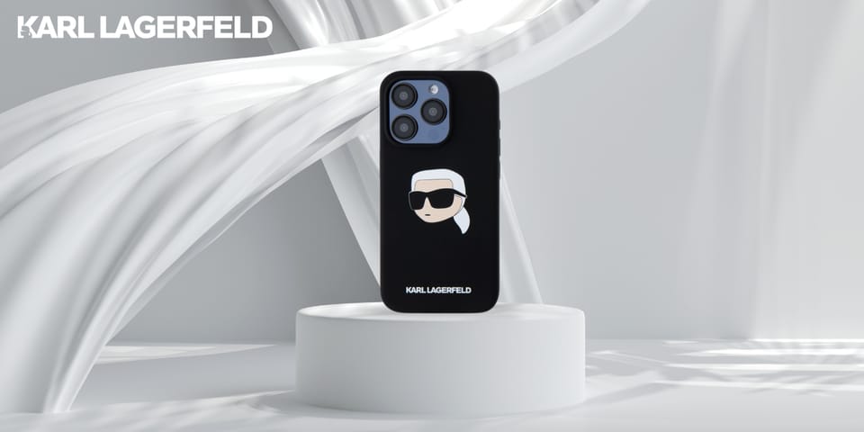 Karl Lagerfeld KLHMP15LSKHPPLK iPhone 15  Pro 6.1" czarny/black hardcase Silicone Karl Head Print MagSafe