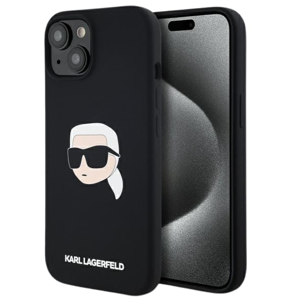 Karl Lagerfeld KLHMP15SSKHPPLK iPhone 15  6.1" czarny/black hardcase Silicone Karl Head Print MagSafe